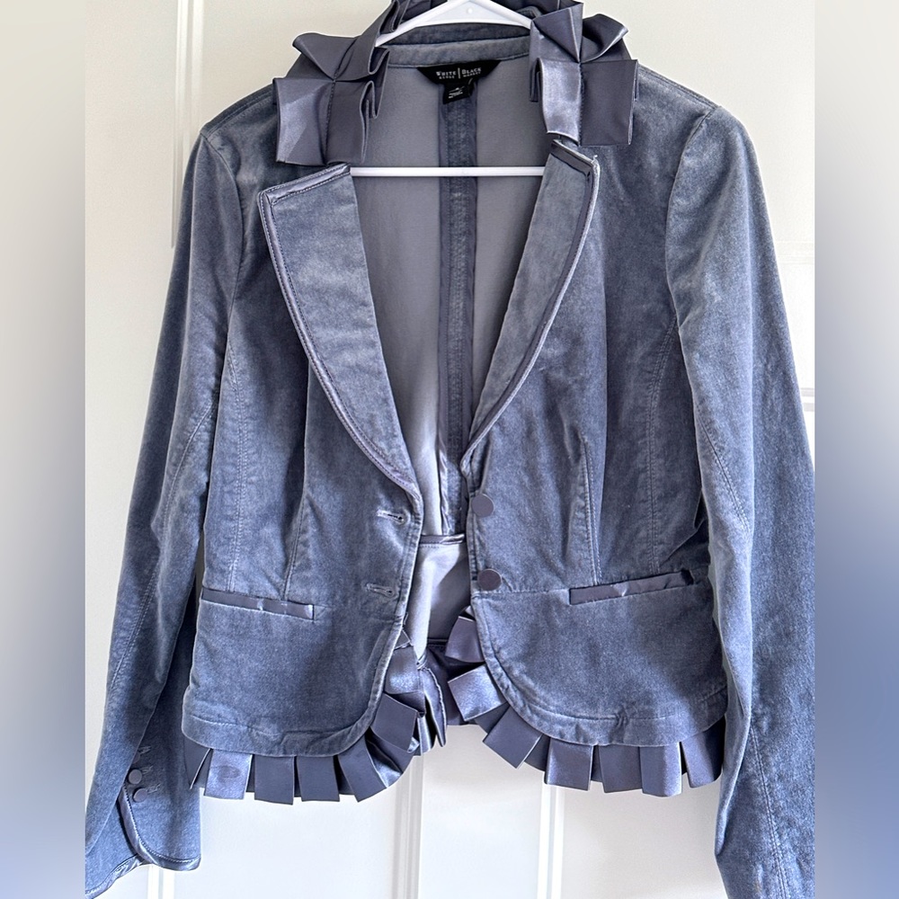 WHBM blazer velvet silver